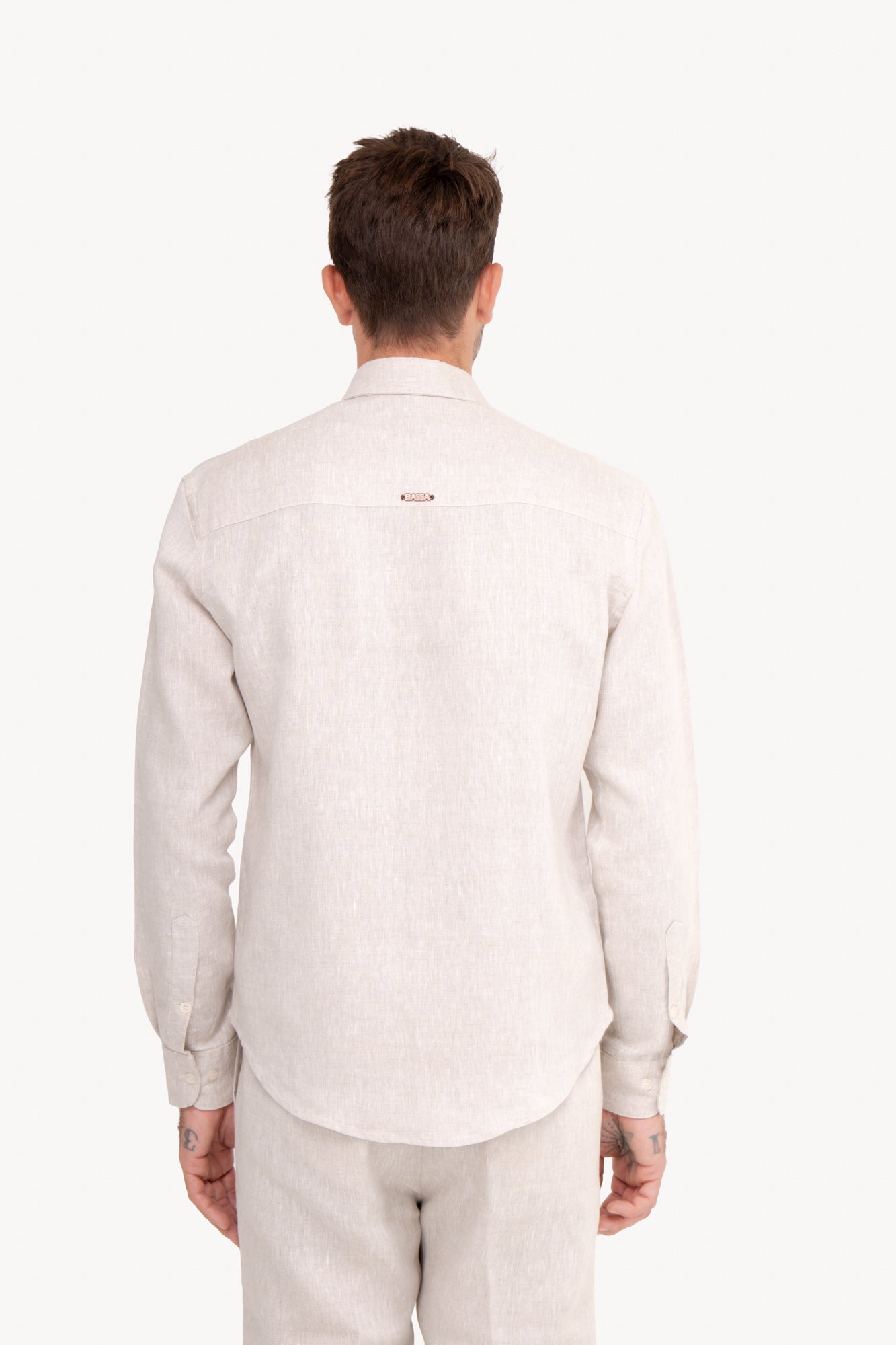 Camisa manga longa 100% Linho - AREIA
