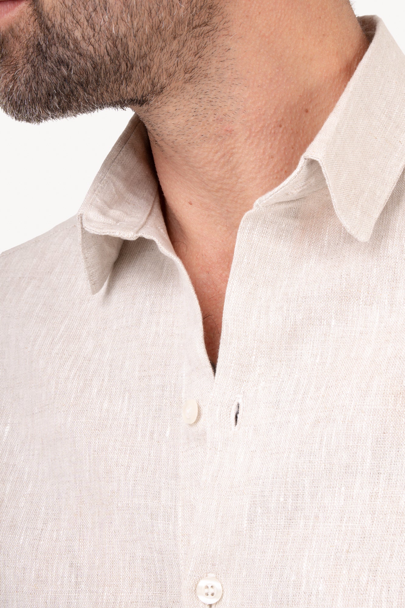 Camisa manga longa 100% Linho - AREIA