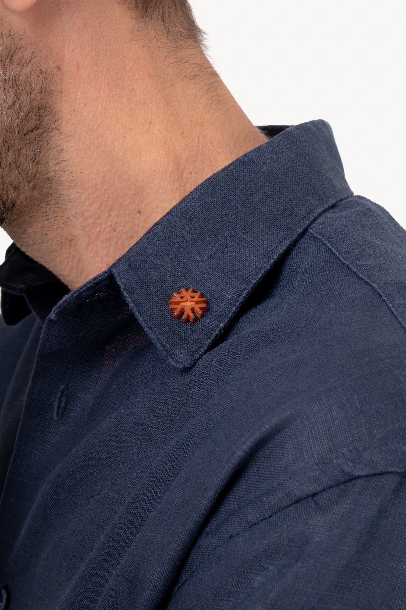 Camisa manga longa 100% Linho - AZUL MARINHO