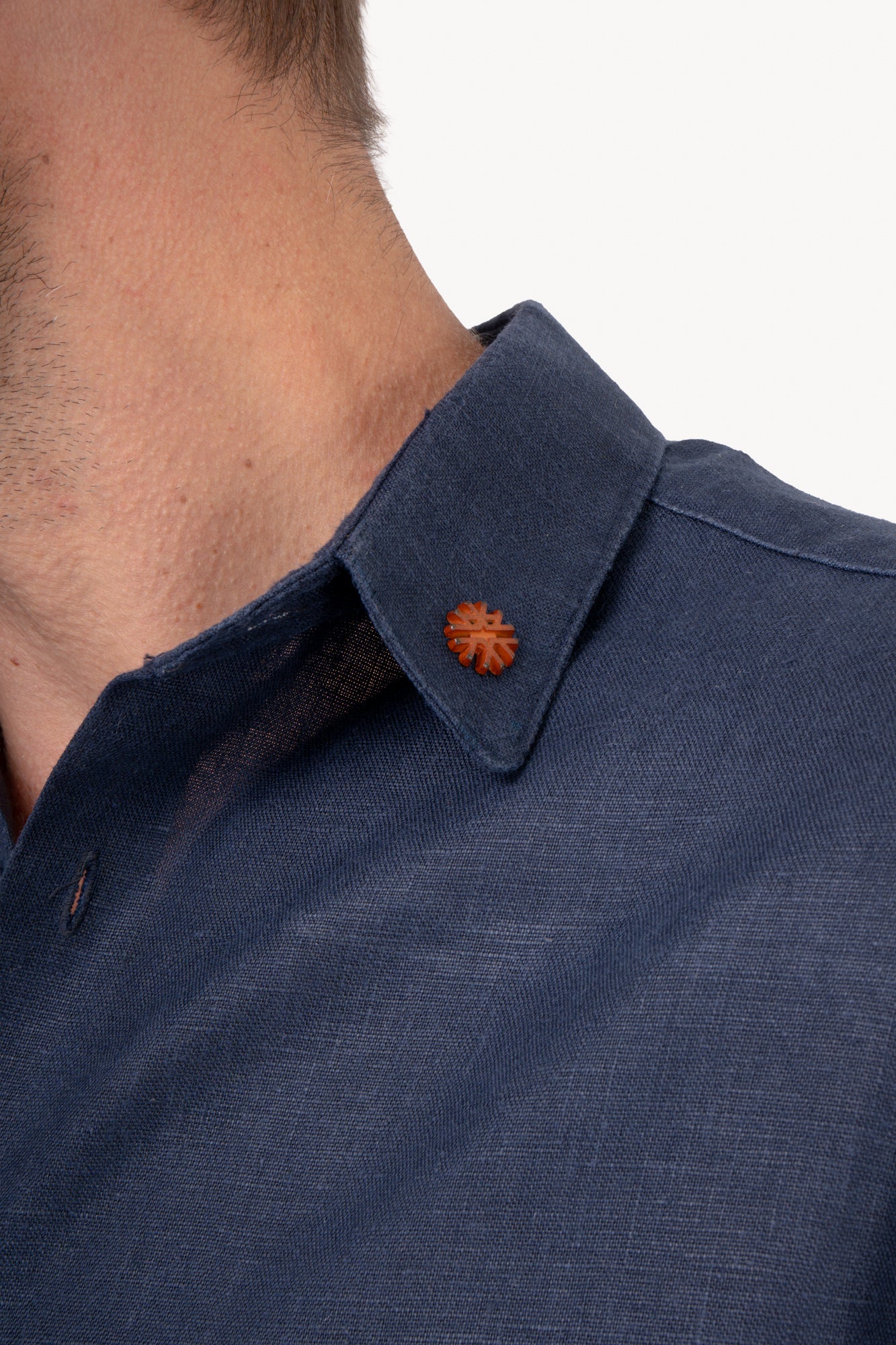 Camisa manga longa 100% Linho - AZUL MARINHO
