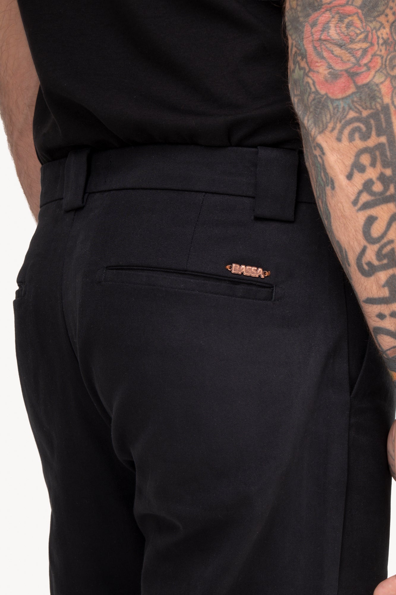 Calça Reta 100% Algodão com bolso faca - PRETA
