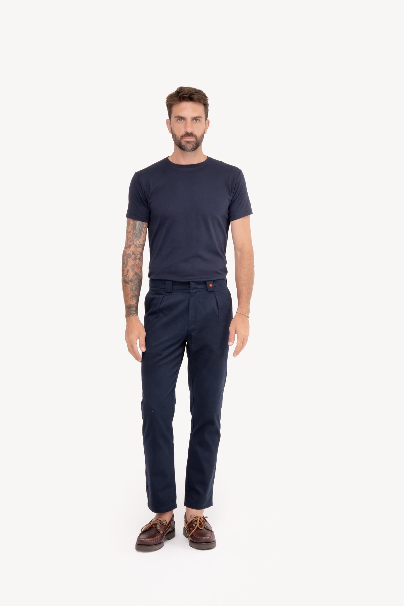 Camiseta básica algodão Pima manga curta - AZUL MARINHO
