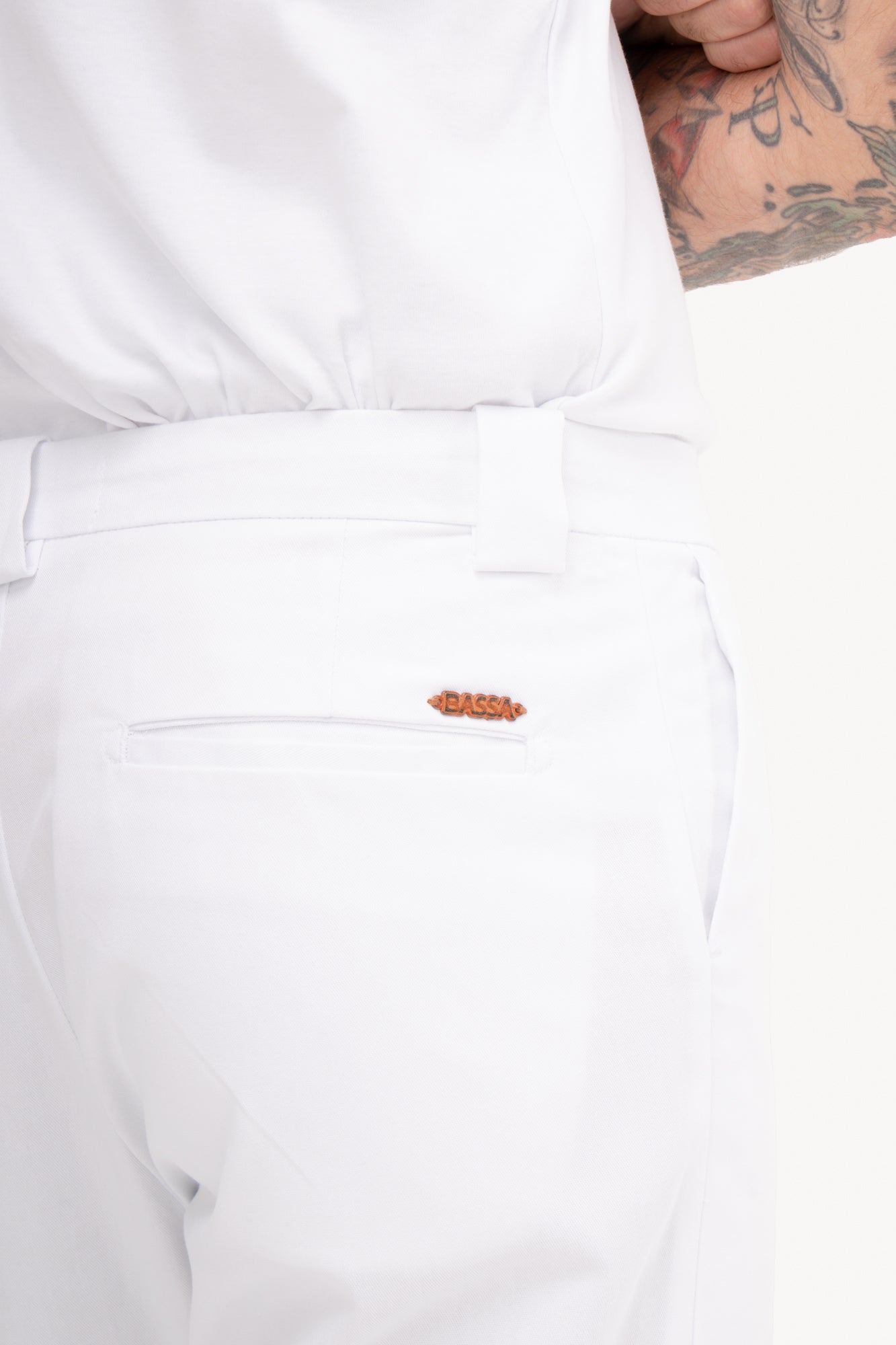 Calça Reta 100% Algodão com bolso faca - BRANCA