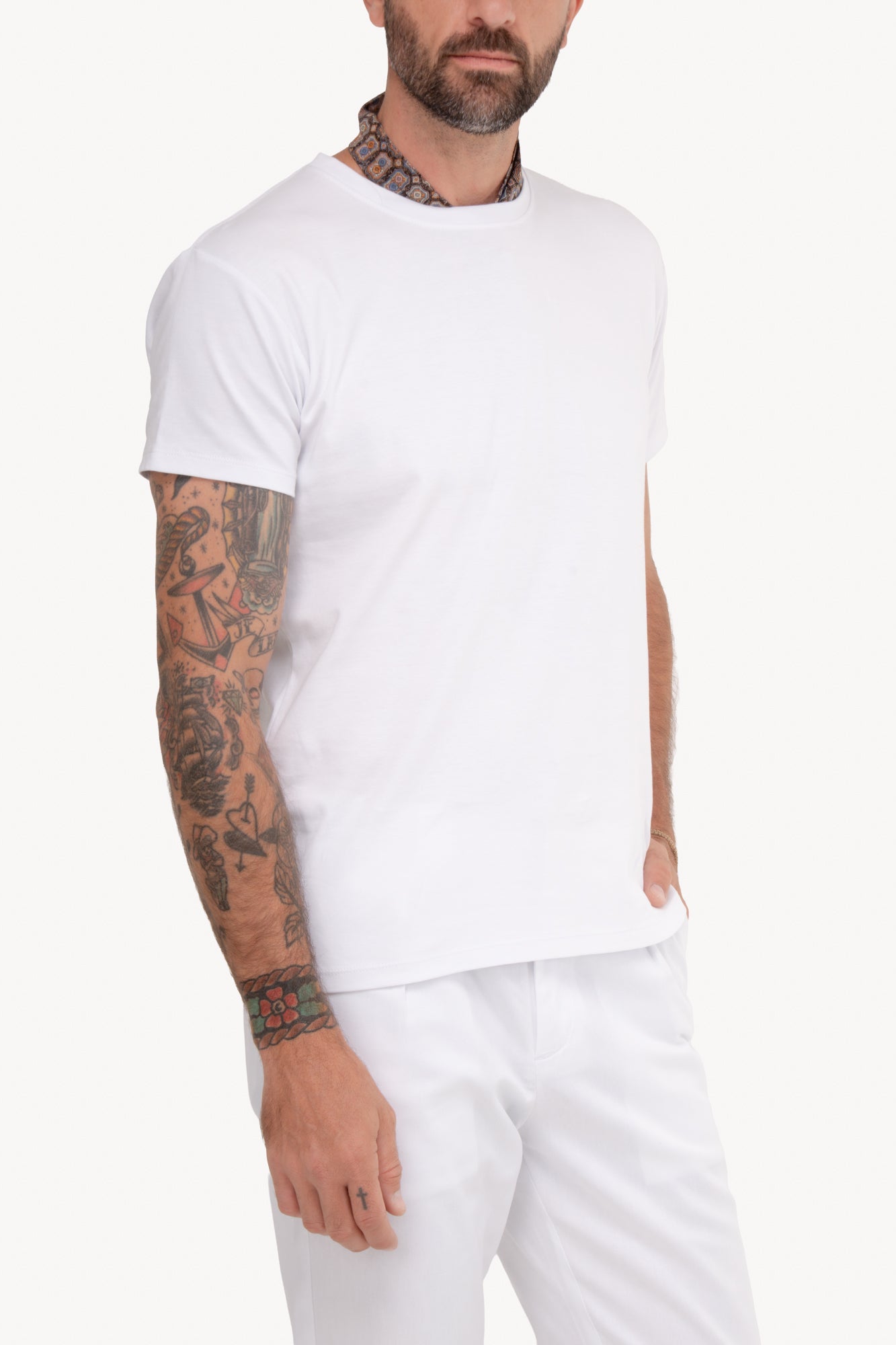 Camiseta básica algodão Pima manga curta - BRANCA