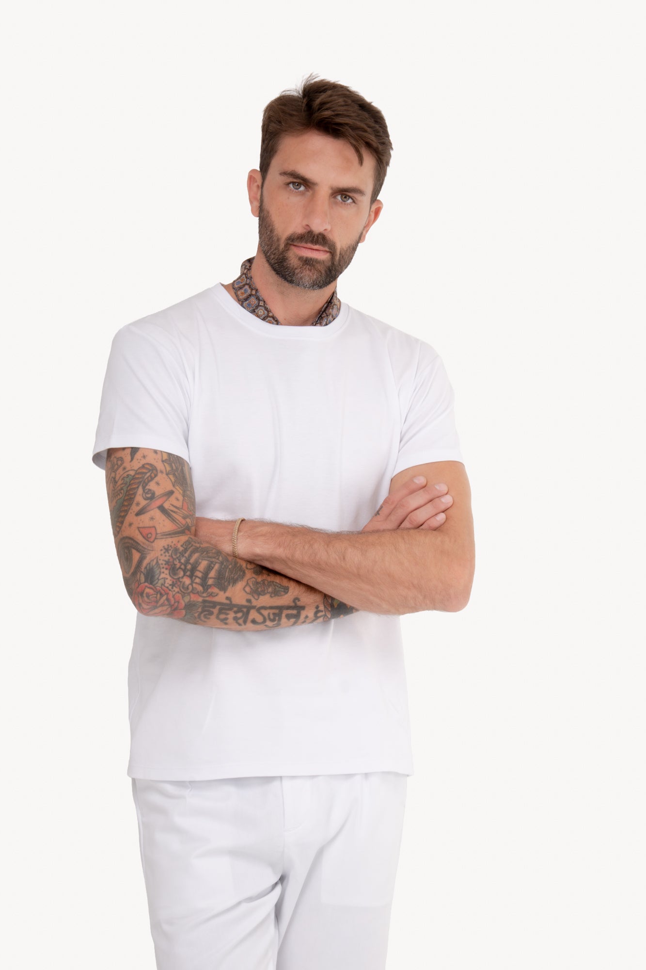 Camiseta básica algodão Pima manga curta - BRANCA