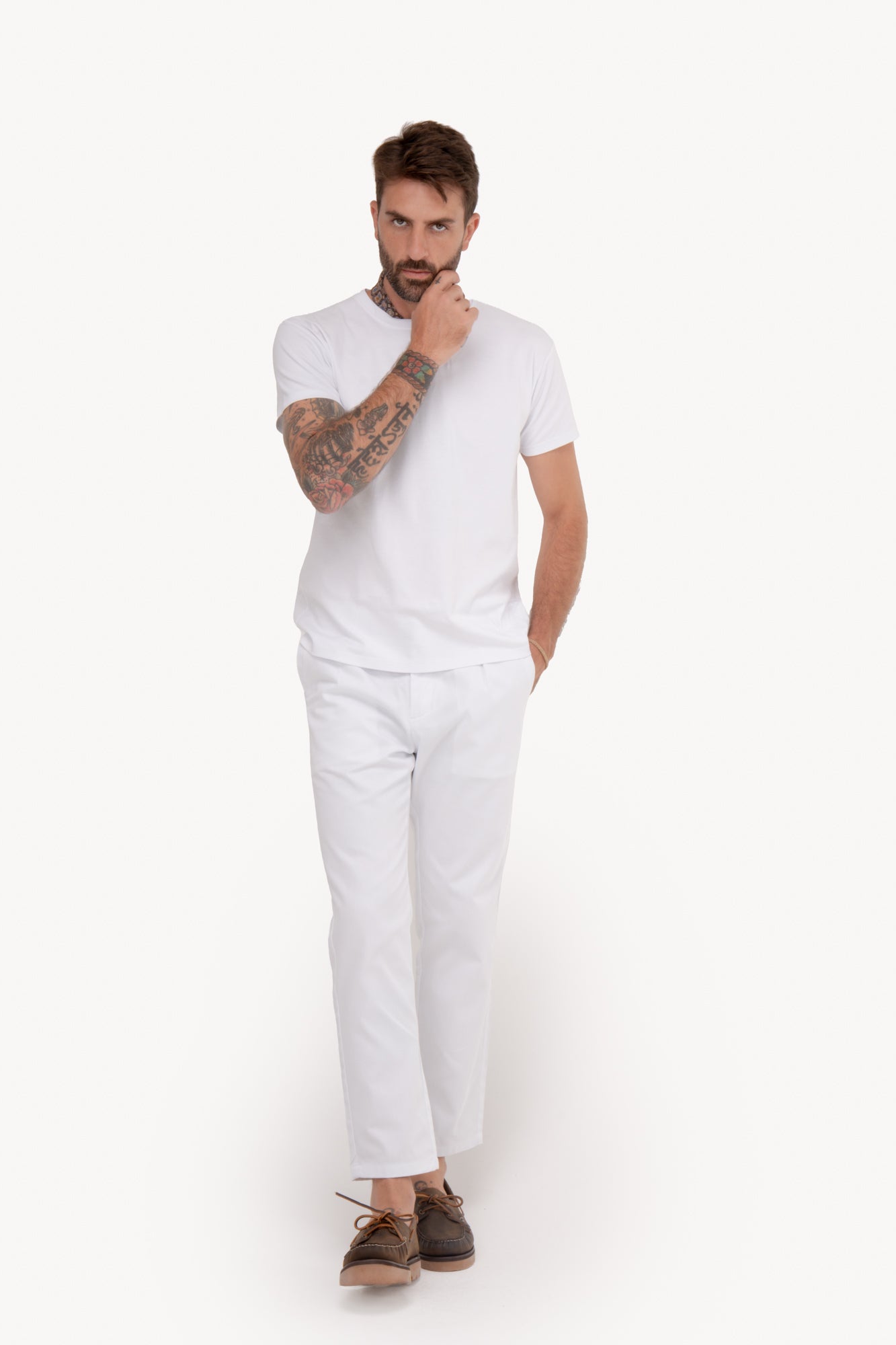 Camiseta básica algodão Pima manga curta - BRANCA