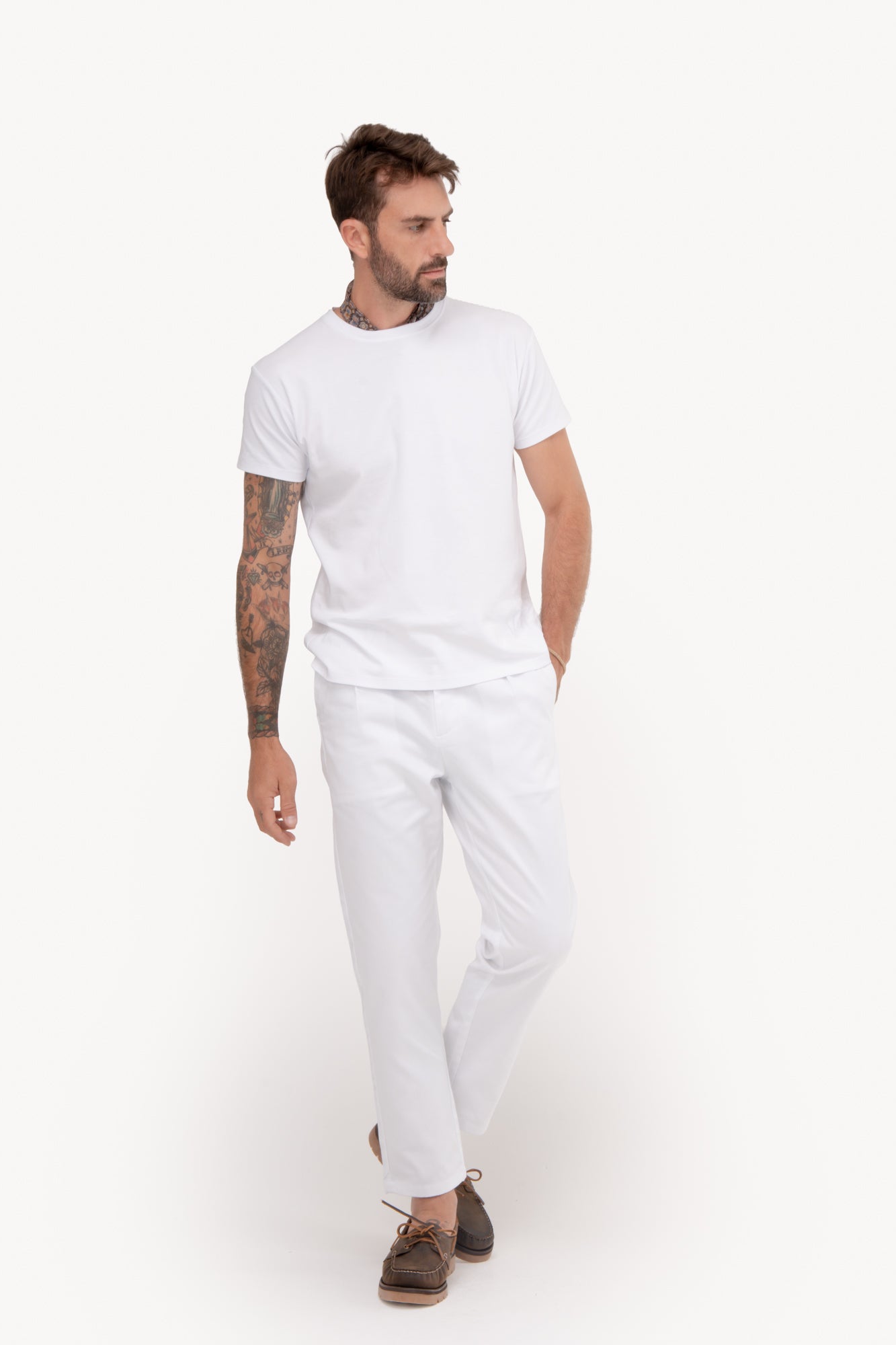 Camiseta básica algodão Pima manga curta - BRANCA