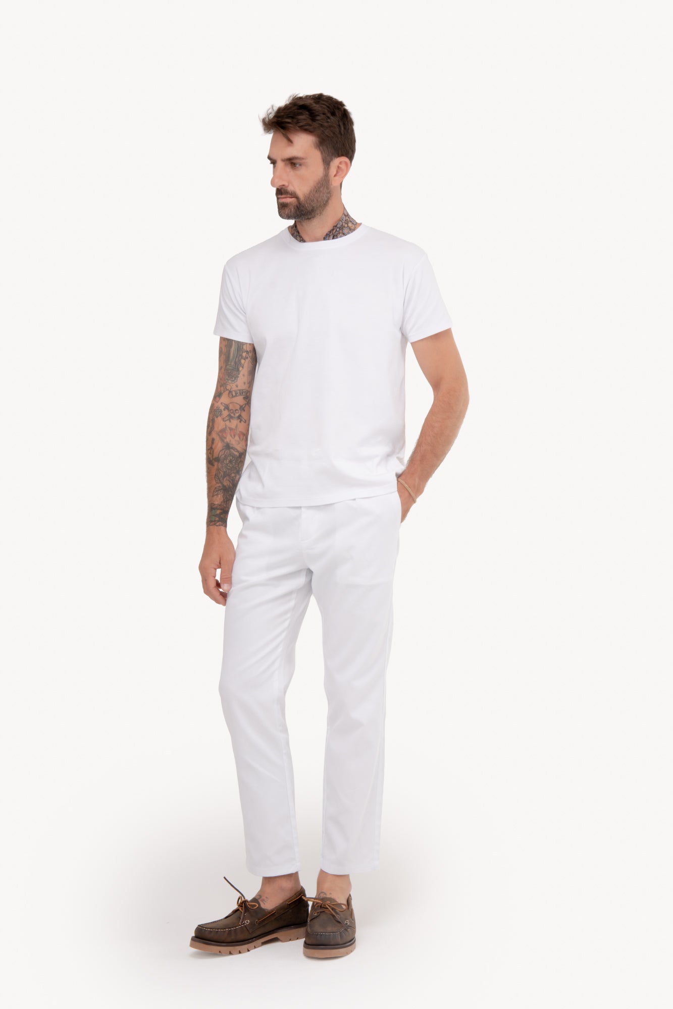 Camiseta básica algodão Pima manga curta - BRANCA